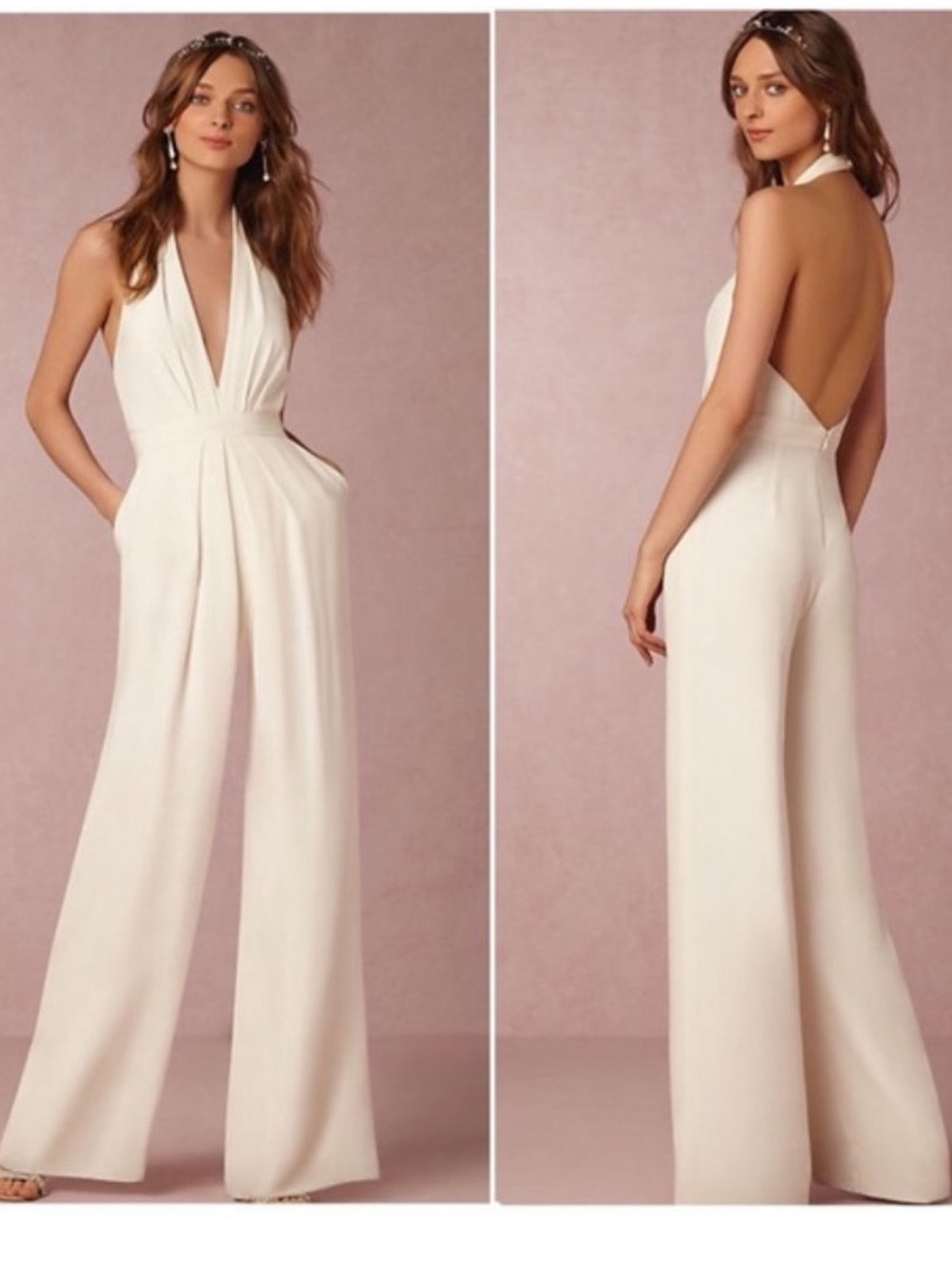 BHLDN Jill Jill Stuart White Mara Jumpsuit size 2